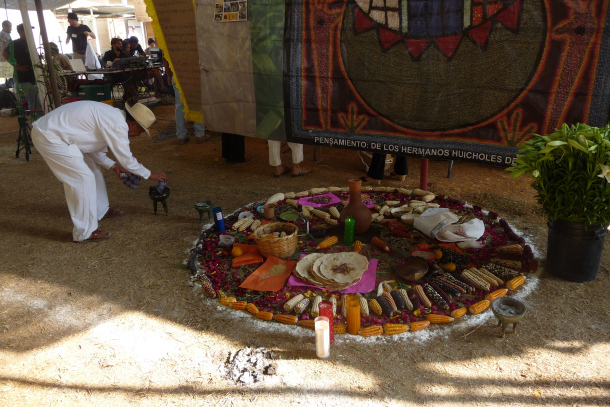 Shrine dedicated to corn at the event in Oaxaca, Mexico